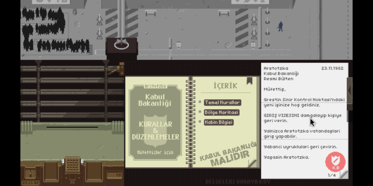 Papers, Please %100 Türkçe Yama
