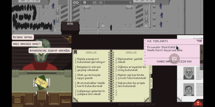 Papers, Please %100 Türkçe Yama