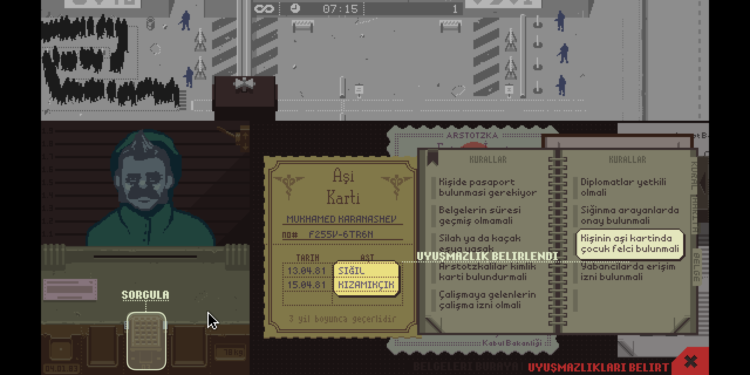 Papers, Please %100 Türkçe Yama